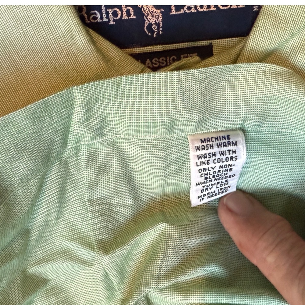 Polo Ralph Lauren Mens XL Classic Fit Button Down Shirt Green Long Sleeve Pony - Picture 4 of 7